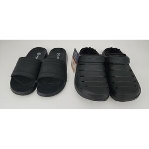 Rugged Shark Cat & Jack Shoes Kids Size 2 3 Black New Clogs Slides Bundle